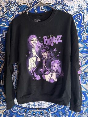 Bratz Black Crewneck Sweater with Purple Graphic